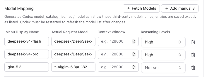 Model Mapping - add manually