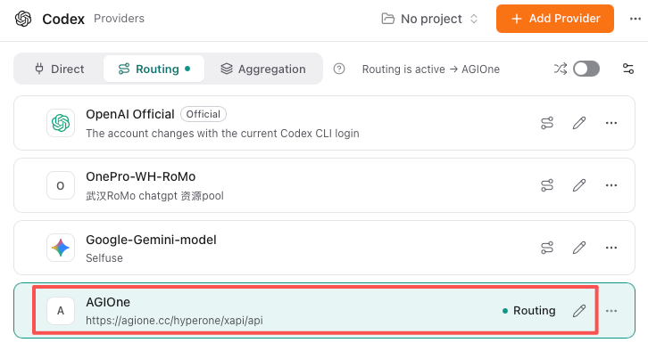 Routing is active - AGIOne